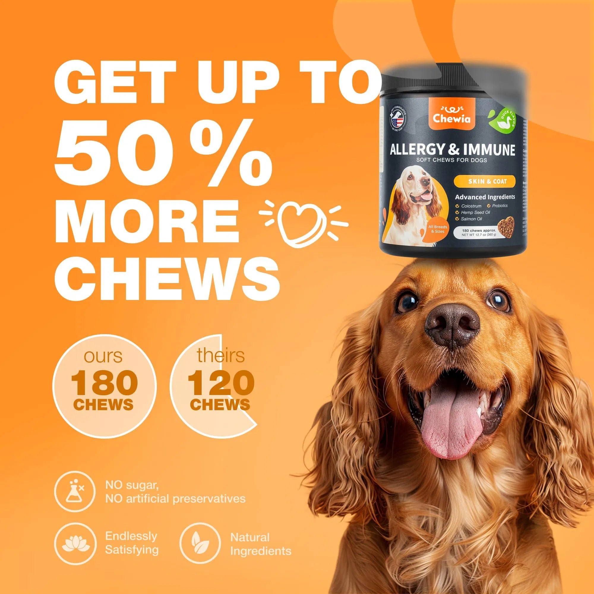 Dog Allergy Relief Chews Itch Relief For Dogs Anti Itch Dog Allergy Chews US Formulated Dog Itching Skin Relief With Salmon Oil Immune Health Seasonal Allergies & Hot Spots Support Treats