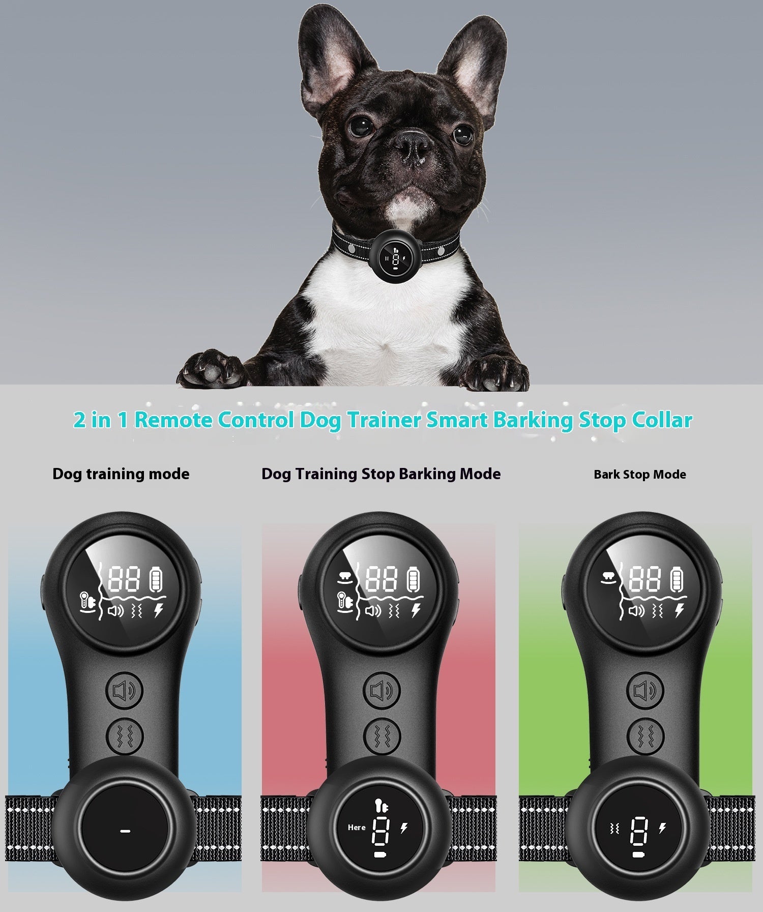 Multiple Training Modes Smart 3-in-1 Dog Trainer Bark Stopper
