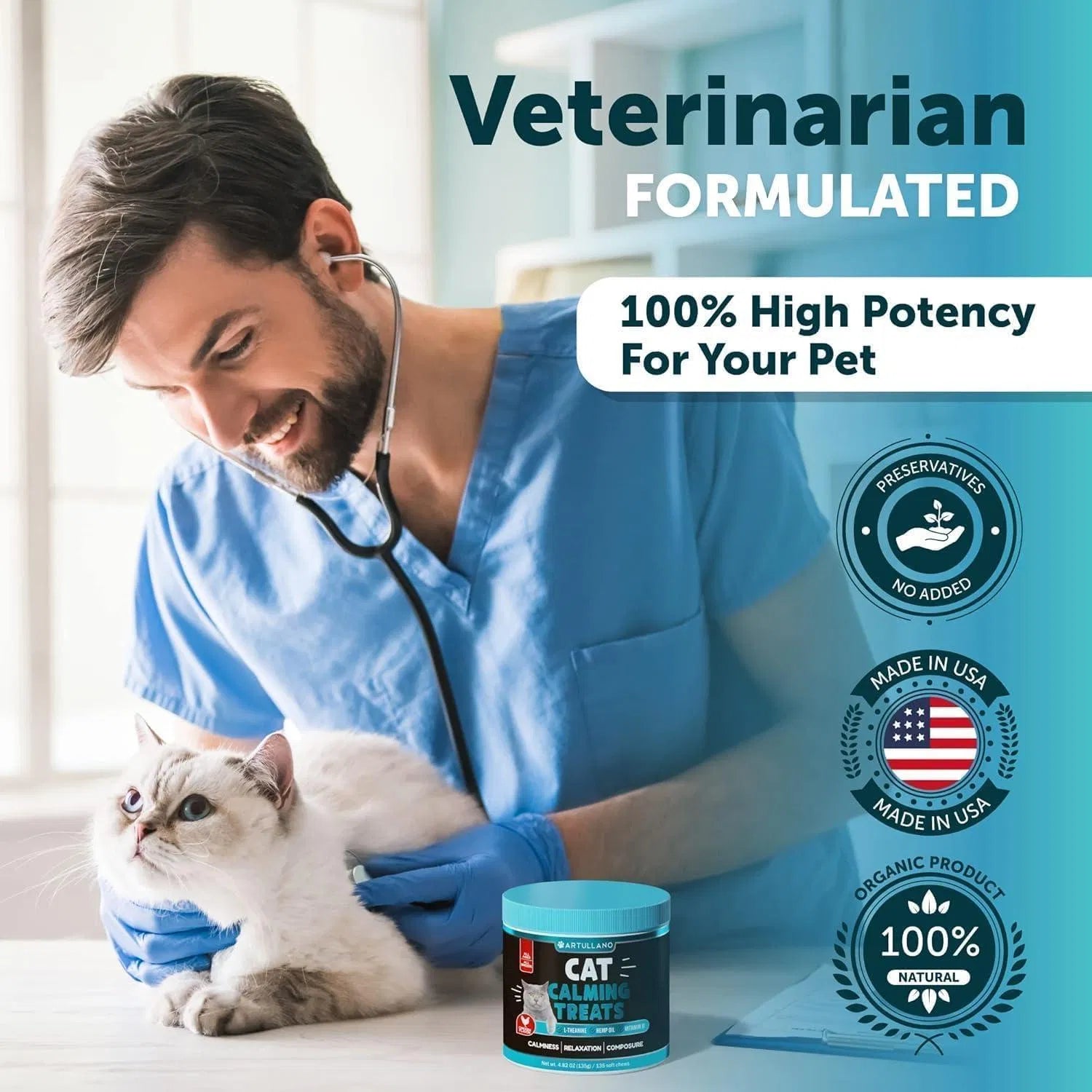 Do Not Sell On Amazon Hemp Cat Calming Treats For Stress & Anxiety Relief Cat Kittens Melatonin